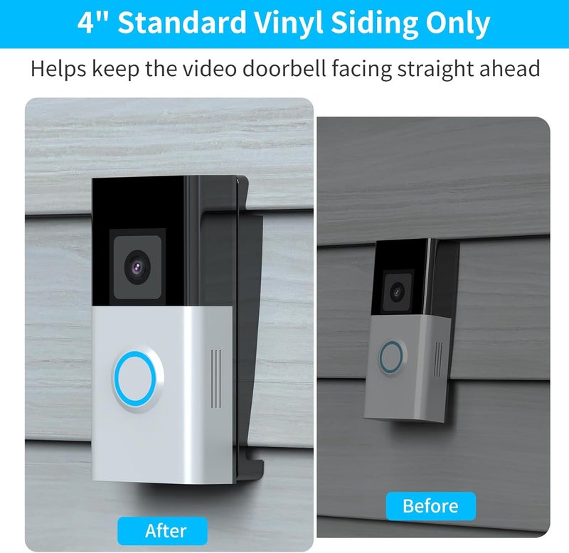 Mamerry Doorbell Vinyl Siding Mount Compatible with Video Doorbell for Corner Mounting Wedge Kit (4" Standard Vinyl Siding Only) - Image 5